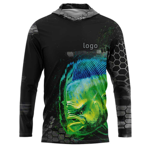 Camisas de pesca de secado rápido con protección UV de manga larga con capucha, Sudadera con capucha de pesca, ropa deportiva, Camisas y camisetas de poliéster para hombres, sublimación - Product Image 3