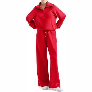 Nuevo Conjunto Deportivo con Capucha para Mujer, de Poliéster/Algodón, Corte Ajustado, Personalizable, Color Liso, Ropa Casual Urbana, Talla Grande - Product Image 5