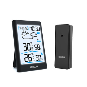 Thermomètre hygromètre numérique BALDR pour intérieur et extérieur - Station météo sans fil avec calendrier des phases lunaires et prévisions météorologiques - Product Image 1