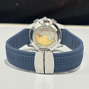 Montre-bracelet hip hop en acier inoxydable glacée pour homme avec mouvement automatique aux diamants créés en laboratoire - Product Image 4