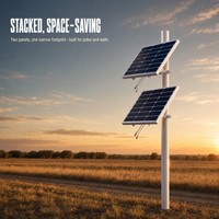 Système d'alimentation solaire empilé 200W, 2 panneaux mono TOPCon 100W avec batterie LiFePO4 50Ah 12.8V intégrée, hors réseau