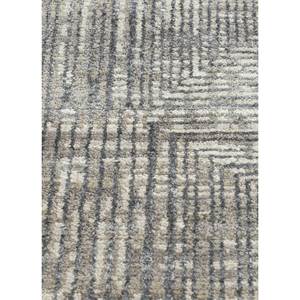 Alfombra Kavi Gris y Negra Anudada a Mano de Lana y Seda de Bambú, 10 mm de Grosor, Patrón Geométrico para Hogar o Pasillo - Alfombra 3D Modelo Esk-472 - Product Image 3