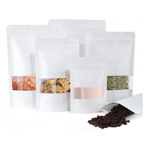 Nhà Máy Giấy Thủ Công trắng đứng lên túi bao bì thực phẩm doypack Dây Kéo Túi giấy Kraft với cửa sổ - Product Image 1