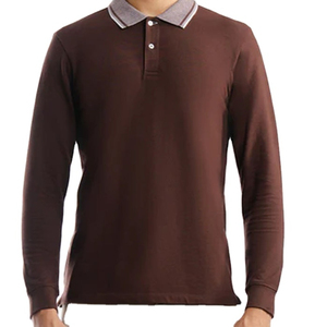 Camisetas Polo de Diseño Personalizado de Alta Calidad para Hombre, Cuello Camisero, 100% Algodón, Manga Larga, Camiseta Polo Lisa para Hombre - Product Image 4