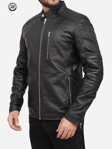 Nouveau blouson aviateur en cuir formel pour hommes coupe ample col déchiré imperméable coupe-vent en peau de mouton - Product Image 3