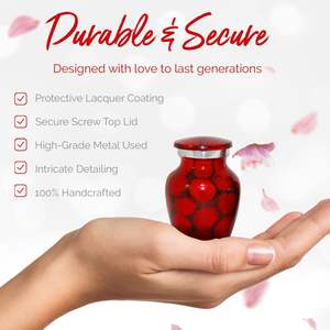 <b>Small</b> Red Urns for Human Ashes - Keepsake Urns Set of 4 with Premium <b>Box</b> & Bags - Mini Cremations Urns for Ashes - Honor Your - Product Image 3