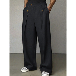 Pantalon de costume décontracté pour hommes, <span class=keywords><strong>style</strong></span> européen et américain, nouvelle collection 2026, vente en gros. Pantalons amples et droits pour hommes. - Product Image 6