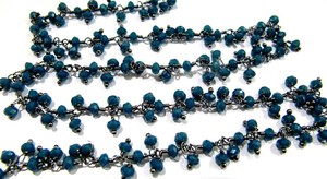 Neon Apatite Brass Dangling Chain Rondelle Faceted 3-4mm <b>Beaded</b> Cluster <b>Rosary</b> Chain for Jewelry Making High Quality - Product Image 2