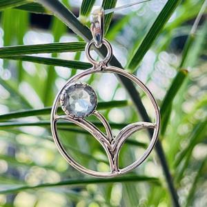 Colgante de Aguamarina Natural, colgante de Plata de Ley 925, colgante de boda, colgante de diseñador, colgante hecho a mano, regalo - Product Image 3