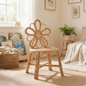 Silla infantil de ratán con diseño floral, en oferta, para dormitorio y sala de juegos, muebles para niños, sillas para bebés. - Product Image 5