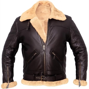 Top selling Unique quality Custom <b>Sheepskin</b> Bomber <b>Jacket</b> High Quality Leather <b>Jacket</b> - Product Image 5