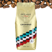 Café en grains Cremoso fabriqué en Italie, 50% Arabica 50% Robusta, sachet de 1 kg, café pour petit-déjeuner sucré
