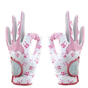 Gants de golf en cuir véritable cousus sur mesure OEM vente en gros de gants de golf en cuir à doigt complet avec marque privée pour les femmes - Product Image 2