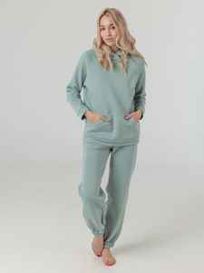 Conjunto Deportivo Casual de Dos Piezas para Mujer, 100% Algodón, Estampado de Gran Calidad, con Brillantina y Pedrería, para Otoño e Invierno - Product Image 5