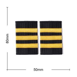 2025 professionnel pilote uniforme 1 paire or rayure épaule Badges hôtesse de l'air épaulettes hiver vente chaude - Product Image 3