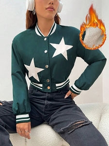 جواكت نسائية للمنتخبات مطرزة حسب الطلب / تصميم جديد للخروجات اليومية للنساء جواكت مريحة من Letterman للنساء - Product Image 4