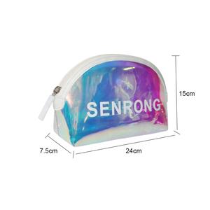 Bolsa de cosméticos personalizada, bolsa de maquillaje de viaje de PVC transparente brillante, bolsa de cosméticos impermeable y de fieltro - Product Image 2