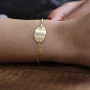 925 Sterling <b>Silver</b> Fine <b>Charm</b> Heart <b>Bracelet</b> with Plate Elegant & Delicate Plate & Heart Design - Product Image 5