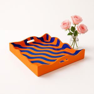 ถาดงานฝีมือเคลือบเงาคุณภาพสูง เป็นมิตรกับสิ่งแวดล้อม ศิลปะพื้นบ้านเวียดนาม งานฝีมือตกแต่ง ผลิตตามสั่ง ส่งออกทั่วโลก - Product Image 3