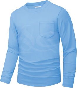 T-shirt à manches longues pour hommes, dernier design, anti-rides, col rond, Streetwear, léger et respirant pour le coton, couleur personnalisée, logo mince - Product Image 1