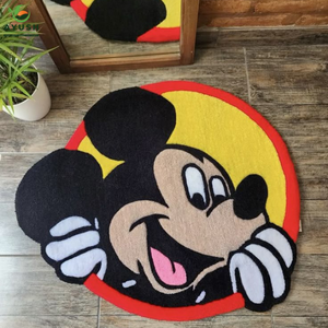 Alfombra con Diseño de Mickey Mouse, Alfombra de Lana Hecha a Mano, Suave y Duradera, para Cuarto de Niños, Dormitorio Infantil, Sala de Juegos y Mascotas - Product Image 1
