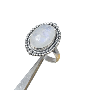 Anillo de moda joyería corte Arco Iris piedra lunar 925 anillo de piedras preciosas de plata esterlina anillo de diseñador joyería hecha a mano regalo para cumpleaños - Product Image 1