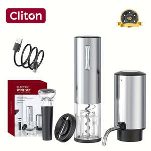 Sacacorchos Eléctrico Recargable por USB, de Acero Inoxidable, Automático, Set de Regalo para Vino, 4 en 1, para Uso en Bares - Product Image 5