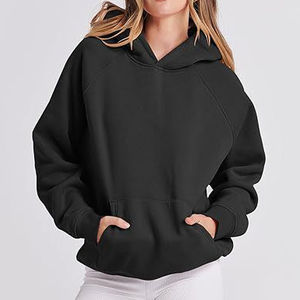 Sudadera con Capucha de Lona 100% Algodón, Estilo Urbano Otoñal, Holgada, con Hombros Caídos, Estampado Sólido y Logotipo Personalizado - Product Image 6