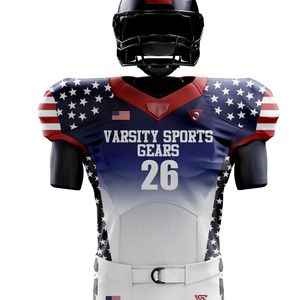 Uniforme de fútbol americano personalizado de alta calidad para hombres, pantalones de camiseta de equipo personalizados, aparejos transpirables, sarga, ropa deportiva personalizada - Product Image 2