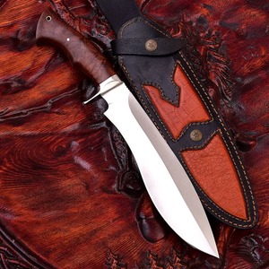Lama fatta a mano in acciaio inossidabile lucido coltello da <span class=keywords><strong>15</strong></span> pollici con impugnatura perfetta in legno di rosa con guaina in pelle Premiuim - Product Image 5