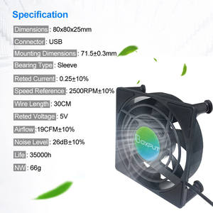 Ventilateur de refroidissement pour processeur et boîtier d'ordinateur, dissipateur thermique silencieux RGB sans fil USB 5V pour Android TV Box, routeur et décodeur - Product Image 3