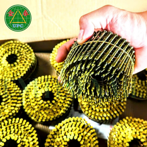 15 grados 2-3/4 "x .113 Clavos de bobina de alambre de paleta 5000 piezas Tornillo, anillo y revestimiento amarillo de vástago liso para Paleta de fábrica de Vietnam - Product Image 3