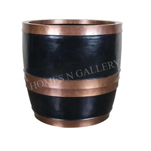 Vintage Mid Century <b>Old</b> Century Style hand <b>crafted</b> patina Brass footed with handles Planters Pots At Low Price Made In India - Product Image 3