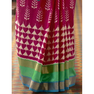 ผ้าไหมปาโตลาสีชมพูและฟ้าอ่อนพิมพ์ลายดิจิทัลสำหรับงานแต่งงาน - Product Image 1