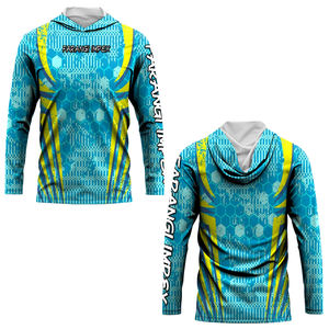 เสื้อฮู้ดดี้ตกปลาแบบกำหนดเอง OEM ป้องกันแสงแดด UPF 50+ ระบายอากาศได้ดี ผลิตจากโพลีเอสเตอร์ 100% พร้อมการพิมพ์แบบซับลิเมชั่น ป้องกันรังสียูวี รุ่นปี 2026 - Product Image 5