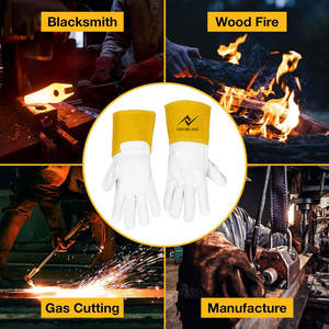 Guantes de soldadura TIG Guantes de soldadura Tig Guantes de soldadura de seguridad para manos y brazos Guantes protectores de cuero Premium - Product Image 5