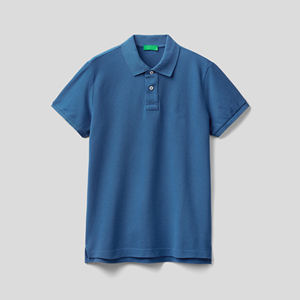 Camiseta Polo Informal de Algodón 100% para Hombre, Jersey de Punto de Buena Calidad con Logo Bordado Personalizado, Diseño a Rayas Estampado de Color Sólido - Product Image 1