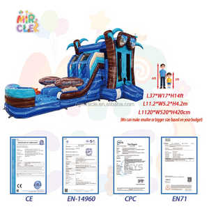 Castillo Hinchable Comercial Palmera con Tobogán Agua Combo Doble Carril Piscina Wet Dry para <span class=keywords><strong>Alquiler</strong></span> Fiestas Infantiles - Product Image 6