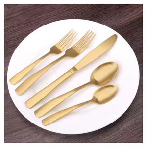 Lujosos juegos de cubiertos de acero inoxidable, vajilla dorada elegante ecológica moderna y duradera para bodas y fiestas, nuevo diseño 2025 - Product Image 3