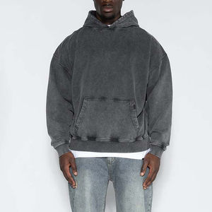 Sudadera con capucha para hombre personalizada Oversize Drop Shoulder Hoodie Blank Pullover Streetwear Heavyweight Cotton Acid Washed Vintage Hoodies - Product Image 1