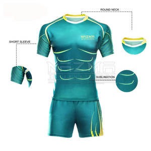 Meilleures ventes : Ensemble de maillot de rugby respirant 100 % polyester à taille élastique, séchage rapide, écologique et confortable - Product Image 3