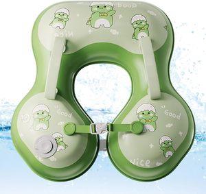 Bouée de bain gonflable premium pour bébé en PVC avec sangle d'épaule, gonflage facile par pression, pour nourrissons de 6 mois et plus - Product Image 1