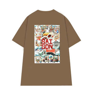 เสื้อยืดผ้าฝ้ายทรงยาวสไตล์วินเทจสำหรับทุกเพศ |   ผ้าฝ้ายพิมพ์ลายตามสั่ง เนื้อผ้านุ่ม ระบายอากาศได้ดี 100% ผ้าฝ้าย ไซส์พลัส สำหรับวัยรุ่น ฤดูร้อน โรงงาน ODM - Product Image 1