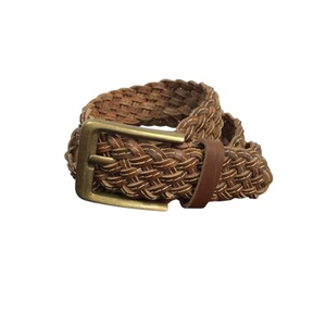 Cinturón de cuero trenzado marrón genuino de alta venta Cinturones de diseñador para hombres Cinturones de cuero disponibles a precio mayorista para exportación - Product Image 1