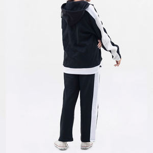 Ropa de calle de diseño estampado, chándal elegante para mujer, sólido, transpirable, ligero, 100% poliéster, manga larga, conjunto de pantalones con capucha - Product Image 5