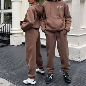 Conjunto de Sudadera con Capucha Unisex de Felpa de Algodón Tejido Vintage para Invierno, con Bordado - Product Image 4