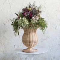 Article le plus vendu, vase en rotin charmant, urne, Vietnam, pot à fleurs antique, pot en rotin, urne, prix intéressant
