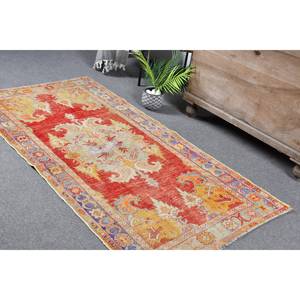 Alfombra turca Vintage roja y Beige de 3,3x6,5 pies, alfombra clásica de área grande de lana, Alfombra de látex de retazos, alfombra rectangular abstracta para habitación de pasillo - Product Image 5