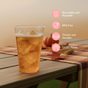 แก้วเย็น PET/PLA - ทนทาน ป้องกันการรั่วซึม เป็นมิตรกับสิ่งแวดล้อม ปราศจากสาร BPA แก้วใช้แล้วทิ้งสำหรับงานปาร์ตี้และกิจกรรม ย่อยสลายได้ รีไซเคิลได้ - Product Image 6