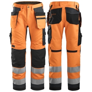 Pantalon de travail décontracté personnalisé 2025 pour hommes, cargo réfléchissant de sécurité multi-poches avec décoration lavée - Product Image 1